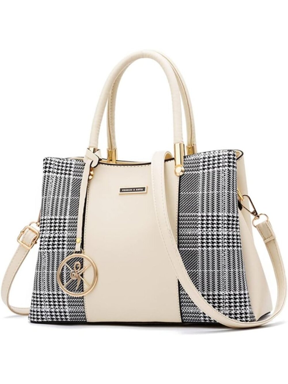 〽️Women's Beige Top Handle Satchel Messenger Tote Shoulder Purses Trendy Handbag